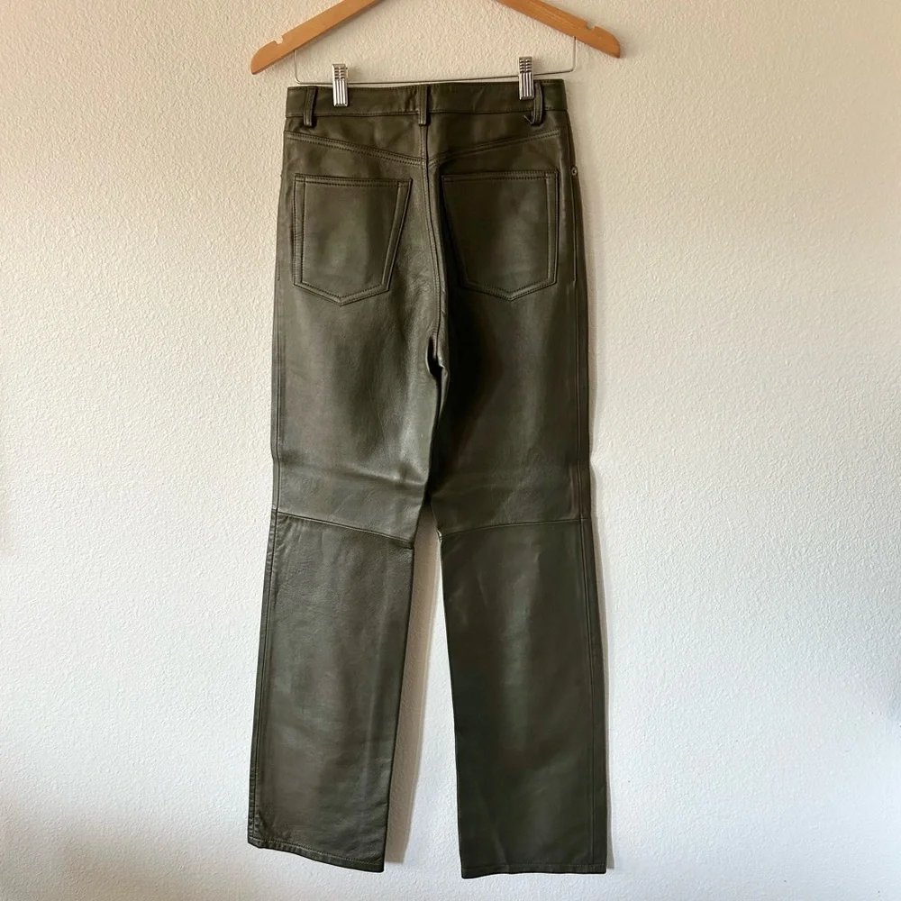 NWT Zara Green Leather Pants - Picture 5 of 7